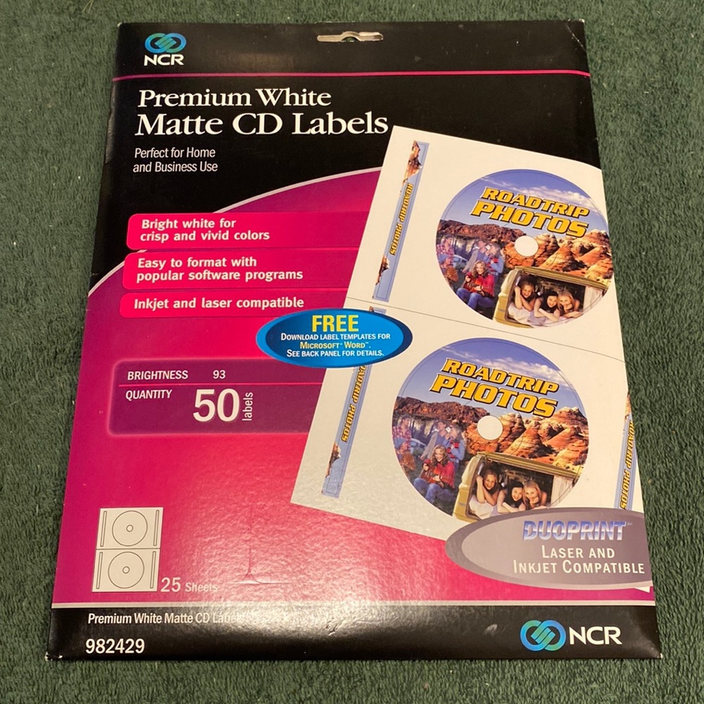 NWT Premium white matte CD Labels, 50 count
